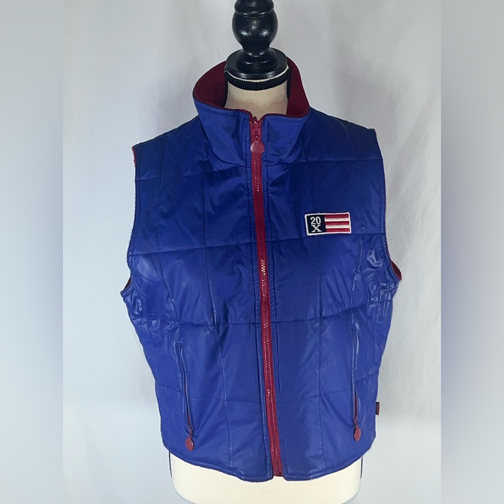 Wrangler 20x Reversible Blue Waterproof/Red Fleece Full Zip Men’s Puffer Vest